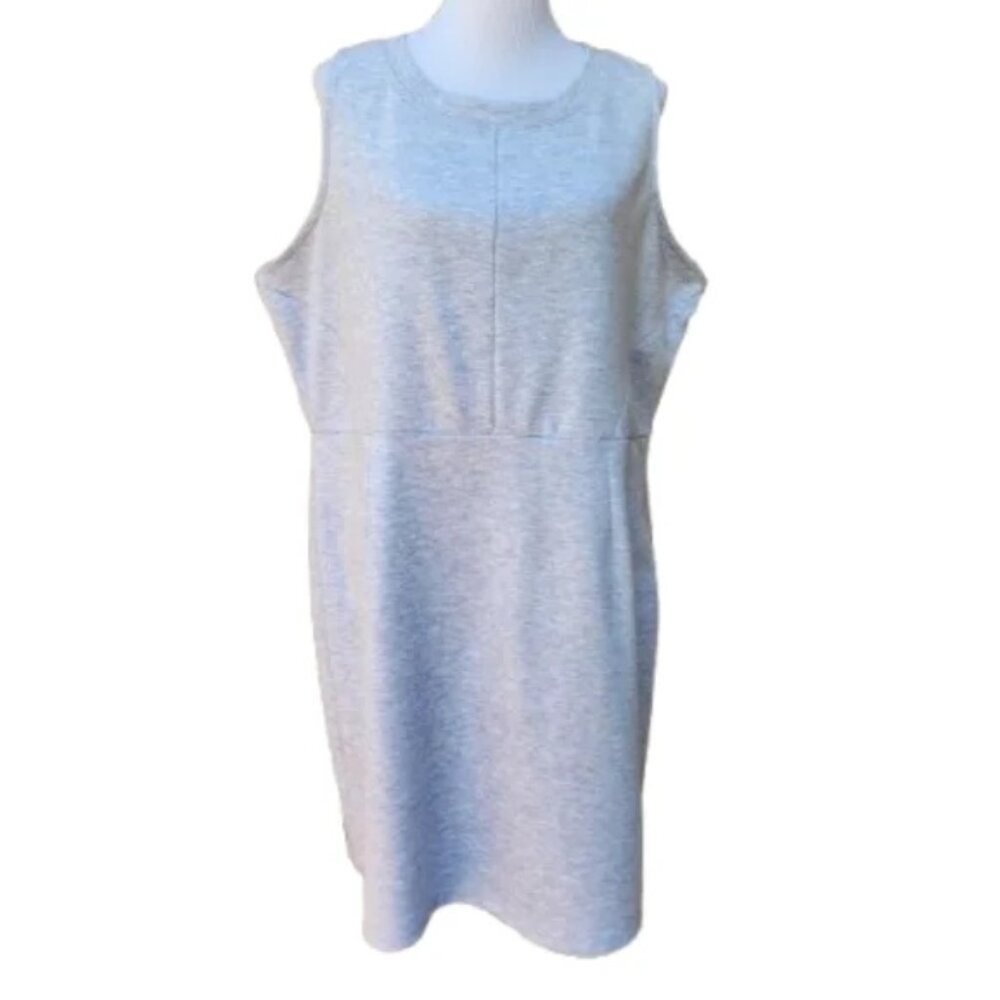 Old Navy Plus Scuba Knit Sleeveless Dress Heather Gray 140823 Sheath Classic